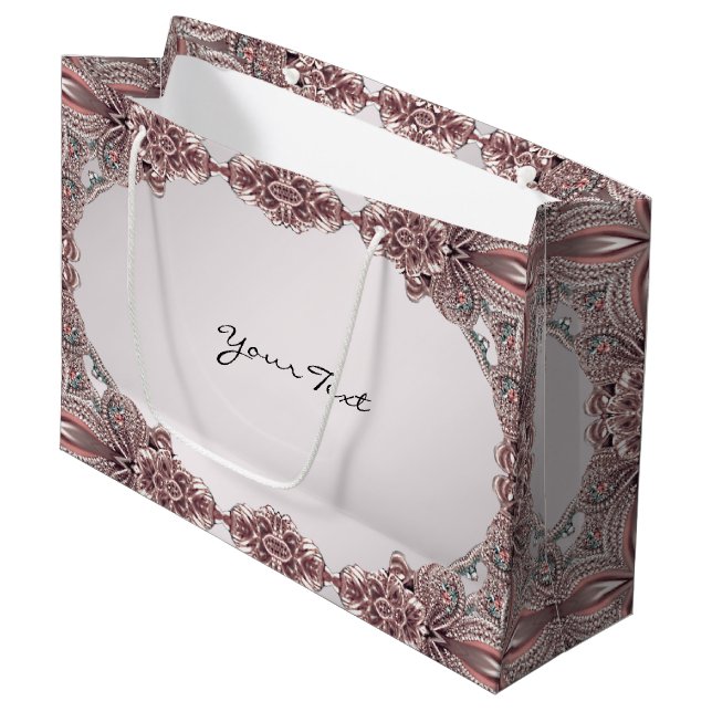 Pink Ornamental Gift Bag (Front Angled)