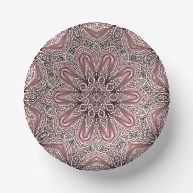 Pink Ornamental Paper Bowls Plate (Front)