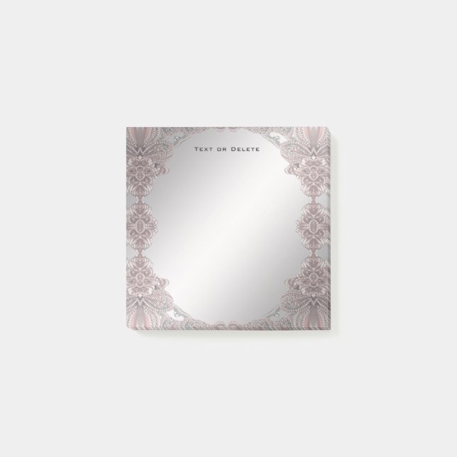 Pink Ornamental Post it Notes (Front)
