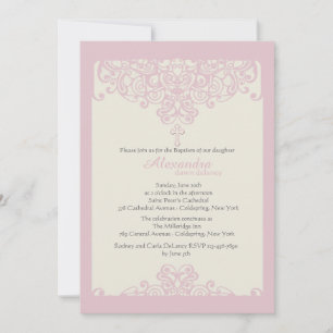 Pink Ornamental Religious Invitation