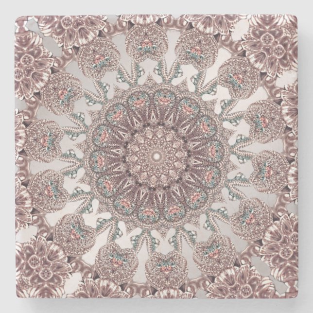 Pink Ornamental Stone Coaster (Front)