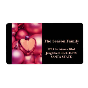Pink ornaments Holiday Address Label