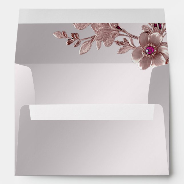 Pink Ornate Floral Envelope (Back (Bottom))