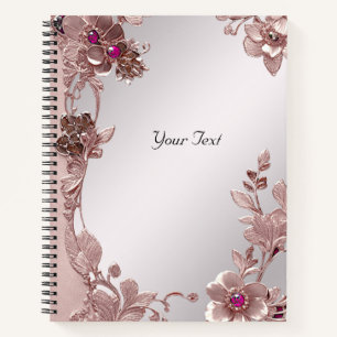 Pink Ornate Floral Notebook