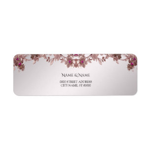 Pink Ornate Floral Return Address Label