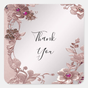 Pink Ornate Floral Sticker