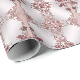 Pink Ornate Floral Wrapping Paper