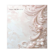 Pink Ornate Pearl and Floral Notepad