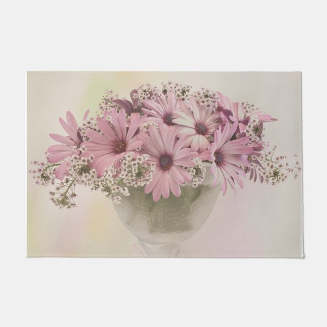 Pink Osteospernum Doormat (Front)