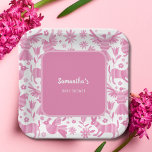 Pink otomi mexican baby shower Paper Plate<br><div class="desc">Beautiful Pink baby shower collection Inspired by Mexican Otomi Patterns</div>