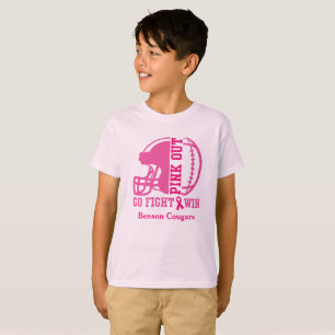 Pink Out Breast Cancer Awareness Football T-Shirt