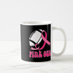 Pink Out Breast Cancer Awareness Pink Ribbon Footb Coffee Mug