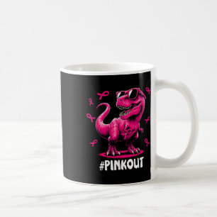 Pink Out Breast Cancer Dinosaur Ribbon Boy Girl Ki Coffee Mug