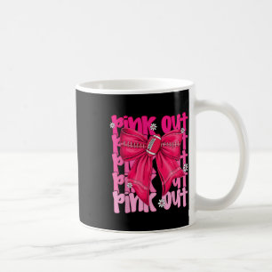 Pink Out Breast Cancer Footll Coquette Bow Mum Gir Coffee Mug