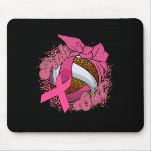 Pink Out Breast Cancer Leopard Volleybyll Byll Pin Mouse Pad