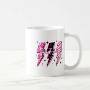 Pink Out Chequered Lightning Bolt Breast Cancer Aw Coffee Mug