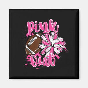 Pink Out Football Breast Cancer Awareness Cheer Magnet