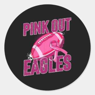 Pink Out Football Tackle Breast Cancer Classic Round Sticker