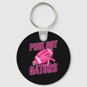 Pink Out Football Tackle Breast Cancer  Key Ring