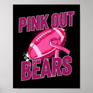 Pink Out Football Tackle Breast Cancer Poster
