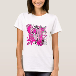 Pink Out Footbyll Lightning Bolt Breast Cancer Awa T-Shirt