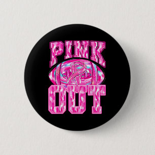Pink Out Footll Breast Cancer Tackle Breast Cancer 6 Cm Round Badge