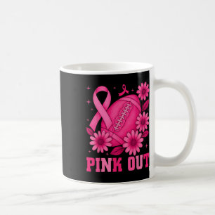 Pink Out Footll Team Breast Cancer Awareness Ribbo Coffee Mug