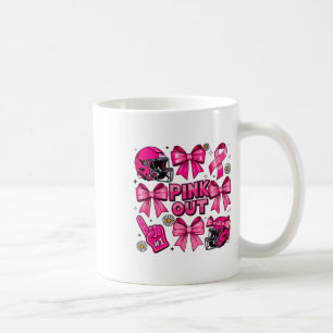 Pink Out Funny Footbyll Breast Cancer Awareness Ga Coffee Mug