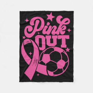 Pink Out Kick For A Cure Soccer Breast Cancer Pink Fleece Blanket