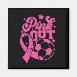 Pink Out Kick For A Cure Soccer Breast Cancer Pink Magnet