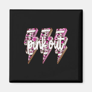 Pink Out Leopard Lightning Bolt Breast Cancer Awar Magnet
