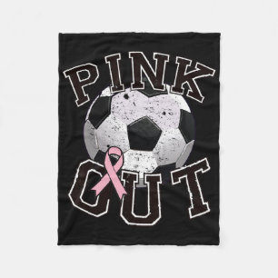 Pink Out Soccer Team Breast Cancer Awareness Month Fleece Blanket