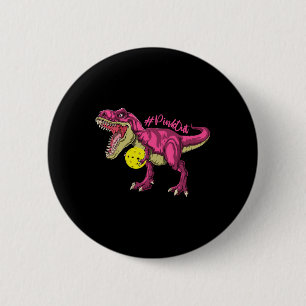 Pink Out T Rex And Picklebyll Byll Breast Cancer A 6 Cm Round Badge