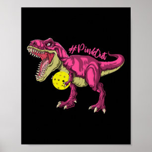 Pink Out T Rex And Picklebyll Byll Breast Cancer A Poster