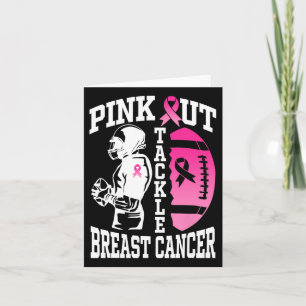 Pink Out Tackle Breast Cancer Awareness American F Card