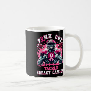 Pink Out Tackle Breast Cancer Awareness American F Coffee Mug