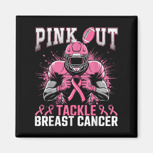 Pink Out Tackle Breast Cancer Awareness American F Magnet
