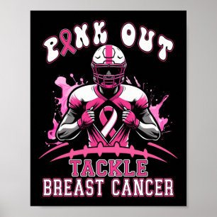 Pink Out Tackle Breast Cancer Awareness American Poster