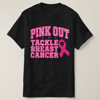 Pink Out Tackle Breast Cancer Football Aware Men T-Shirt
