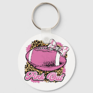 Pink Out With Rugby (Softball) Ball Key Ring
