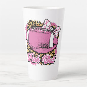 Pink Out With Rugby (Softball) Ball Latte Mug
