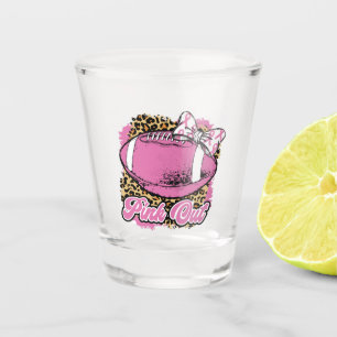 Pink Out With Rugby (Softball) Ball Shot Glass