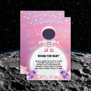 Pink Outer Space Little Explorer Baby Shower Enclosure Card
