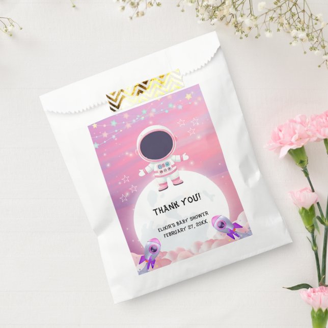 Pink Outer Space Little Explorer Baby Shower  Favour Bag (Sealed)