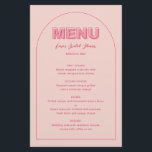Pink Outline Bold Type Bridal Shower menu card<br><div class="desc">Designed to coordinate with our Bold Type Collection,  this modern menu features outline bold type text in pink & fuchsia accents. For more advanced customisation of this design,  e.g. changing layout,  font or text size please click the "CUSTOMIZE" button above. Please contact me for any questions!</div>