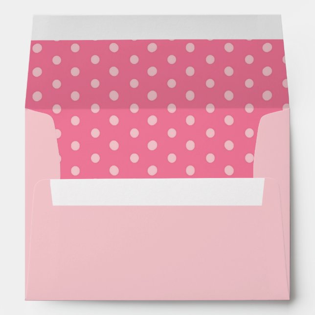 Pink Outside Light Pink Polka Dot inside Envelope (Back (Bottom))