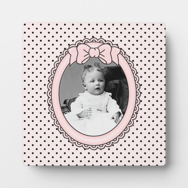 Pink Oval Frame with Bow - Customise with Your Pic (Front)