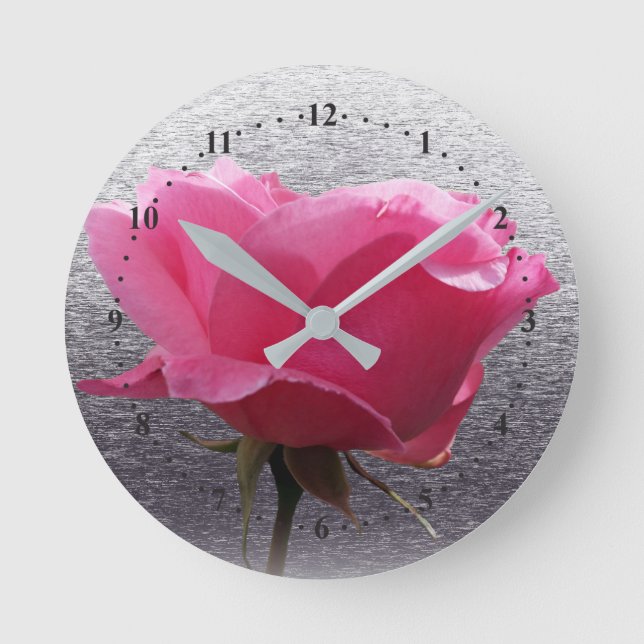 pink over grey round clock (Front)