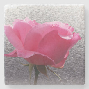 pink over grey stone coaster