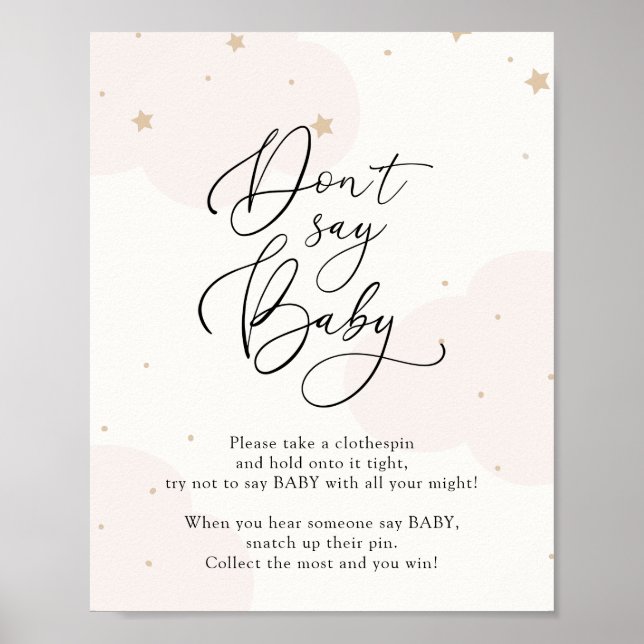 Pink Over the Moon Don't Say Baby Game Poster (Front)